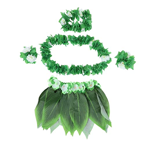 CATIEBYE 5 Teiliges Hula Rock Set Für Erwachsene Hawaiianisches Kostü Mit Grüner Blätter Rock Blumenkranz Halskette Armbändern Und Stirnband Für Luau Strandpartys Und Tropische CATIEBYE 5 Teiliges Hula Rock Set Für Erwachsene Hawaiianisches Kostü Mit Grüner Blätter Rock Blumenkranz Halskette Armbändern Und Stirnband Für Luau Strandpartys Und Tropische von CATIEBYE
