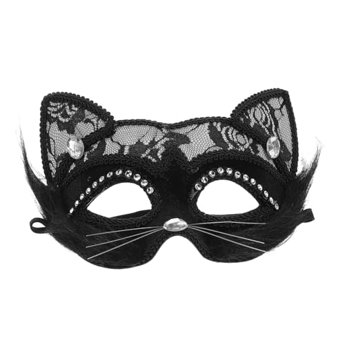 CATIEBYE Elegante Schwarze Katzenmaske Aus Spitze, Accessoire, Filigraner Stil, Halloween-maske, Weibliche Spitzenmaske, Maskenmaske, Requisite, Party, Cosplay, Spitzenmaske CATIEBYE Elegante Schwarze Katzenmaske Aus Spitze, Accessoire, Filigraner Stil, Halloween-maske, Weibliche Spitzenmaske, Maskenmaske, Requisite, Party, Cosplay, Spitzenmaske von CATIEBYE