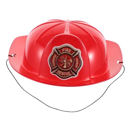 CATIEBYE Feuerwehrhelm Feuerwehrmann Kostümset Verstellbar Detailreiches Design Fördert Verantwortungsbewusstsein und Teamgeist für Rollenspiele und Mottopartys von CATIEBYE