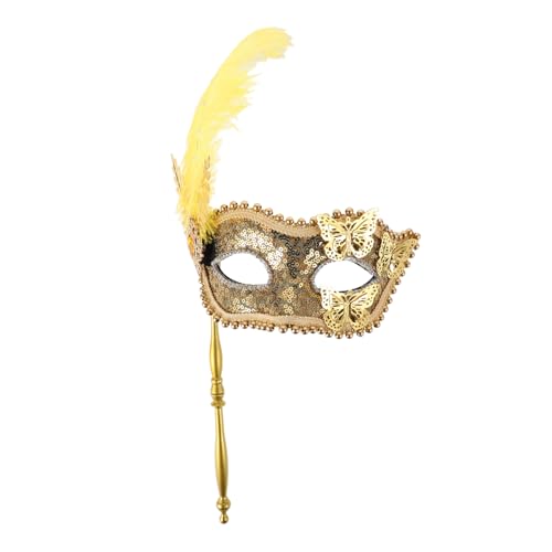 CATIEBYE Handgehaltene Karneval Maske mit Glänzenden Pailletten Glamouröse Venezianische Maske für Maskenball Fasching und Mardi Gras Handliches Design für Partys und Kostümfeiern CATIEBYE Handgehaltene Karneval Maske mit Glänzenden Pailletten Glamouröse Venezianische Maske für Maskenball Fasching und Mardi Gras Handliches Design für Partys und Kostümfeiern von CATIEBYE