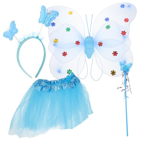 CATIEBYE Mädchen Feenkostüm mit Blauen Schmetterlingsflügeln Tüllrock und Haarreif Teiliges Cosplay Zubehör für Bühnenauftritte Kostümparty und Fasching und Bezaubernd CATIEBYE Mädchen Feenkostüm mit Blauen Schmetterlingsflügeln Tüllrock und Haarreif Teiliges Cosplay Zubehör für Bühnenauftritte Kostümparty und Fasching und Bezaubernd von CATIEBYE