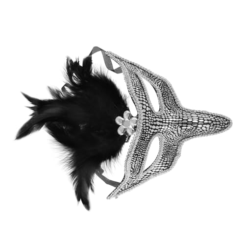 CATIEBYE Venezianische Maskerade Maske Mit Federn Für Damen Halbmaske Für Karneval Halloween Maskenball Für Kostümpartys Festliche Anlässe von CATIEBYE