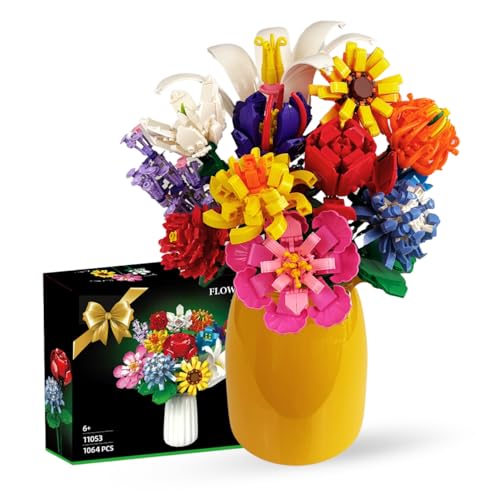 CAVERZ Blumen Bauspielzeug, 12 Botanicals Blumenstrauß 1064 Klemmbausteine, Bauset künstliche Pflanzen Home Deko & Büro, Geschenk für Frauen Männer Jungen Mädchen Kinder CAVERZ Blumen Bauspielzeug, 12 Botanicals Blumenstrauß 1064 Klemmbausteine, Bauset künstliche Pflanzen Home Deko & Büro, Geschenk für Frauen Männer Jungen Mädchen Kinder von CAVERZ