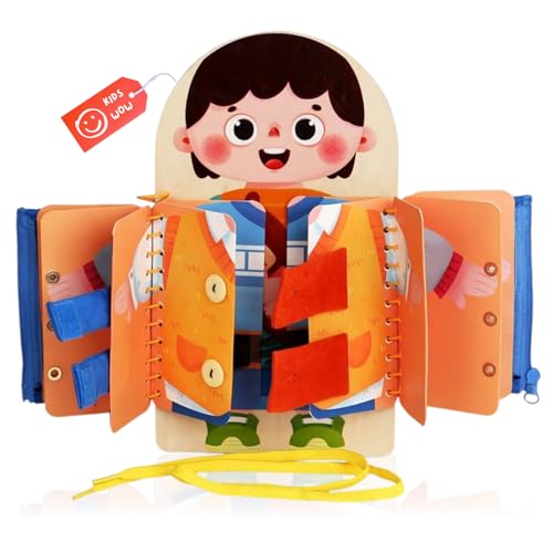 Montessori-Aktivitätsbuch für Kleinkinder: Busy Board & Interaktives Spielzeug für Motorikförderung, Silentbook, Reise, Mitmachbuch, Lernspiel, Geschenk für Jungen & Mädchen 1 bis 3 Jahre [Mädchen] von CAVERZ