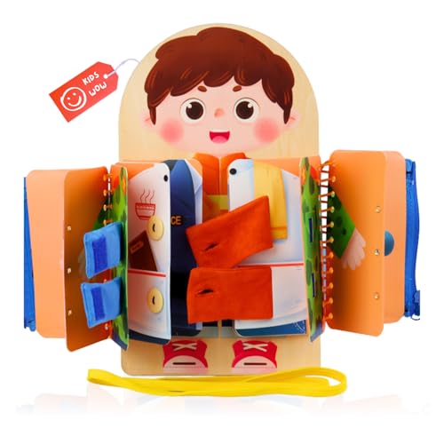 Montessori-Aktivitätsbuch für Kleinkinder: Busy Board & Interaktives Spielzeug für Motorikförderung, Silentbook, Reise, Mitmachbuch, Lernspiel, Geschenk für Jungen & Mädchen 1 bis 3 Jahre [Junge] von CAVERZ