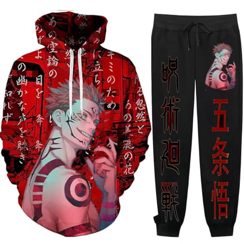 CAVTPME Anime-Kapuzenpullover- und Hose-Set für Damen und Herren, 3D-Hoodies, Sweatshirt, 2-teiliges Set 06 CAVTPME Anime-Kapuzenpullover- und Hose-Set für Damen und Herren, 3D-Hoodies, Sweatshirt, 2-teiliges Set 06 von CAVTPME