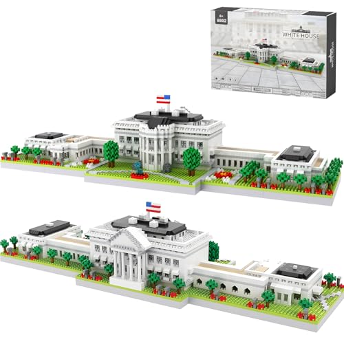 CAXIMSY Weißes Haus Modell Micro Mini Baustein Sets für Erwachsene, Berühmte Architektur Landmark Serie Kit Spielzeug Geschenk für Kinder 3000 Stück von CAXIMSY