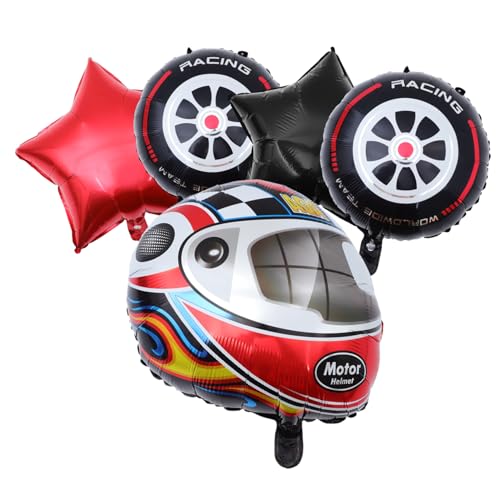 CAXUSD Geburtstagsparty-dekorationen 5er-set Aluminiumfolie Helm Rennauto-luftballons Dekorative Dekorationen CAXUSD Geburtstagsparty-dekorationen 5er-set Aluminiumfolie Helm Rennauto-luftballons Dekorative Dekorationen von CAXUSD