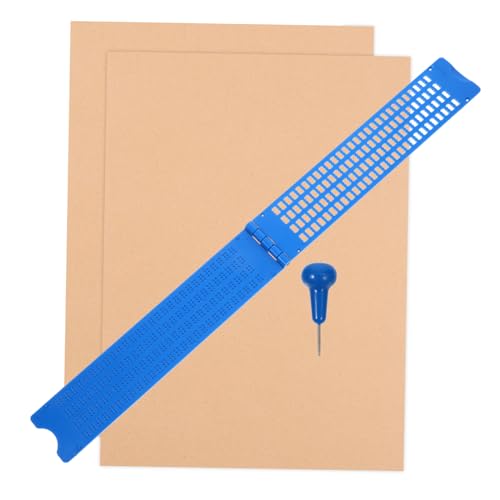 CAXUSD 1 Set Braille Tafel Braille Schreibfarbe Marker Kreidestifte Braille Löcher Papier Blindenschreibtafel Für Jalousien Braille Stylus Stift Markierstifte Braille Spiele Aufkleber von CAXUSD