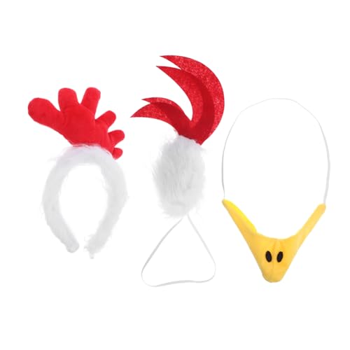 CAXUSD Modisches Hühner-stirnband-set 3-teilig Tier-kopfbedeckung Für Damen Kostümparty CAXUSD Modisches Hühner-stirnband-set 3-teilig Tier-kopfbedeckung Für Damen Kostümparty von CAXUSD