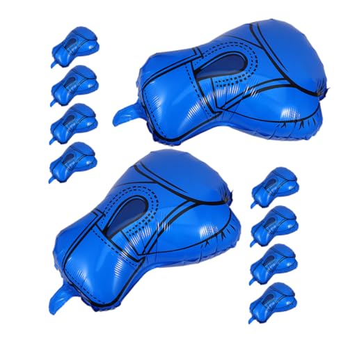 CAXUSD 10 Stück Boxhandschuhe Luftballons Boxen Ballons Geburtstagsdekoration Geburtstagsballons Männer Box -Match -Luftballons Boxgeburtstagsfeierdekorationen Aluminiumfolie Blau von CAXUSD