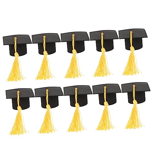 CAXUSD 10Stücke Mini Doktorhut Cake Topper Abschlussfeier Dekoration Graduation Cap Für Party Und Fotografie Mit Quaste Schulabschluss Und Feierlichkeiten von CAXUSD