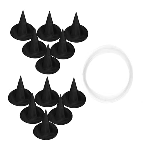 CAXUSD 12 Stück Halloween Hexenhüte mit Aufhängung Kostümaccessoires für Gruselige Dekorationen im Garten oder Zuhause Einfach Aufzuhängen für Unvergessliche Halloween CAXUSD 12 Stück Halloween Hexenhüte mit Aufhängung Kostümaccessoires für Gruselige Dekorationen im Garten oder Zuhause Einfach Aufzuhängen für Unvergessliche Halloween von CAXUSD