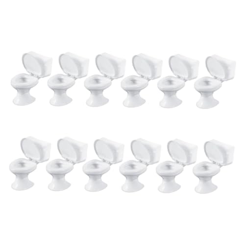 CAXUSD 12 Stück Scale Mini Toilet für Puppenhaus Badmöbel Realistische Miniatur Badezimmerdekoration Robustes für Kreative Dioramen und Sammler CAXUSD 12 Stück Scale Mini Toilet für Puppenhaus Badmöbel Realistische Miniatur Badezimmerdekoration Robustes für Kreative Dioramen und Sammler von CAXUSD