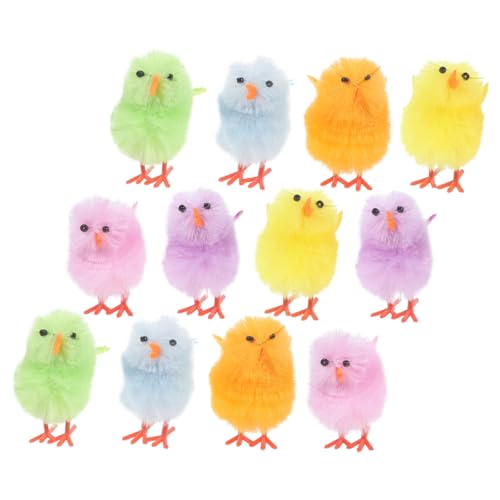 CAXUSD 12 Stück Stofftier Küken Osterküken Küken Plüsch Osterküken Anhänger Plüsch Mini Huhn Küken Hühner Mini Ostern Mini Küken Kleines Huhn Ostern Miniatur Samt von CAXUSD