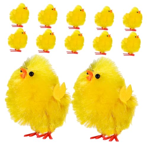 CAXUSD 12st Osterdeko-küken Hühnerornamente Küken Kleine Puppenmöbel Spezielle Behälter Plüschdekoration Taschendekoration Mini-ständer Hase Chemiefaser Und Kunststoff Yellow CAXUSD 12st Osterdeko-küken Hühnerornamente Küken Kleine Puppenmöbel Spezielle Behälter Plüschdekoration Taschendekoration Mini-ständer Hase Chemiefaser Und Kunststoff Yellow von CAXUSD