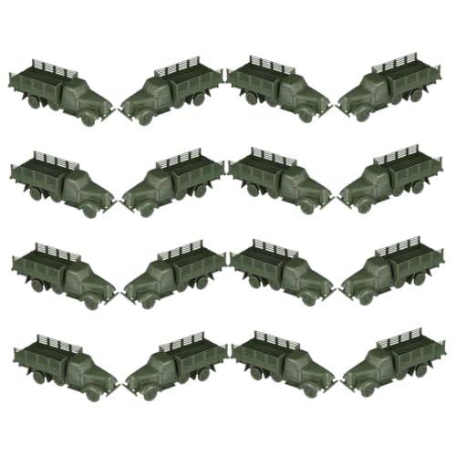 CAXUSD 16 Stück -LKW-Modell Erzieherisches Lastwagen Modell LKW Modell für Trucks Modelle Auto Mini-Armeespielzeug pp Olive Green von CAXUSD