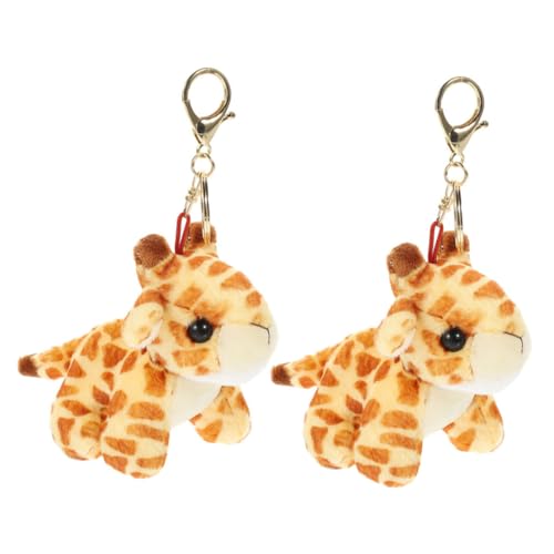 CAXUSD Kleine Giraffe Schlüsselanhänger Plüsch Ebene Anhänger Taschen Hängeornament Schlüsselbund Auto Schlüsselfigur von CAXUSD