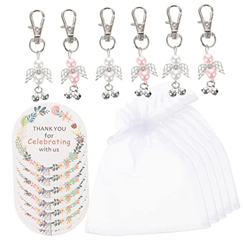 CAXUSD 24er Set Engel Schlüsselanhänger Mit Taschen Baby Shower Geschenktüten Für Partygeschenke von CAXUSD