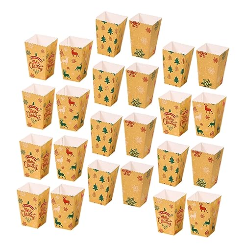 CAXUSD Kraftpapier 24 Stück Kartons Weihnachts-Popcorn-Box Popcorn-Box aus Papier Pommes-Frites-Halter Weihnachts verpackungen weihnachtsverpackungen Popcorn-Eimer Weihnachtsbaum Party von CAXUSD