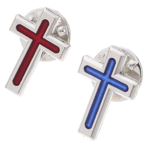 CAXUSD 2stücke Jesus Kreuz Brosche Religiöse Anstecker Für Dekorative Krawatten Und Kragenpins Für Heilige Kommunion Und Taufen Stilvolle Modeaccessoires Für Besondere Anlässe von CAXUSD