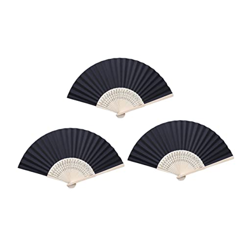 CAXUSD 3 Stück Teiliges Faltbare Papier Handfächer aus Blanko DIY Dekorationsfächer für Hochzeit Cosplay Performance und Leicht Tragbar Handlich Schwarz CAXUSD 3 Stück Teiliges Faltbare Papier Handfächer aus Blanko DIY Dekorationsfächer für Hochzeit Cosplay Performance und Leicht Tragbar Handlich Schwarz von CAXUSD