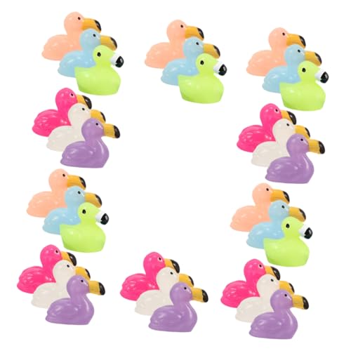CAXUSD 30 Stück Mini-tierfiguren Flamingo -dekorationen Netter Flamingo -kuchen -toper Mini-flamingofiguren Flamingo -kuchen -topper Miniatur-ornamente Für Den Garten Rasenflamingo Harz von CAXUSD
