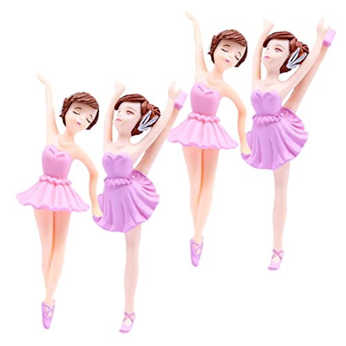 CAXUSD Auto-Dekor 4 Stück Ballerina-Mädchen Mädchen basteln Statue einer Balletttänzerin Papierbecher Zubehör für Aquarien Mädchenfiguren Cupcake-Topper für Mädchen Wagen Pappbecher von CAXUSD