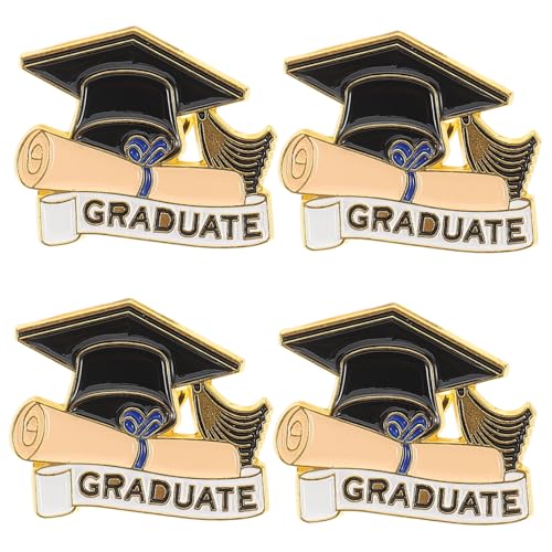 CAXUSD 4 Stück Graduierungsbrosche abschlussgeschenk zur Graduierung Abschlussdekoration College -Abschlussfrauen Abschlussabzeichen Anstecknadel für Rucksäcke Legierung Black von CAXUSD