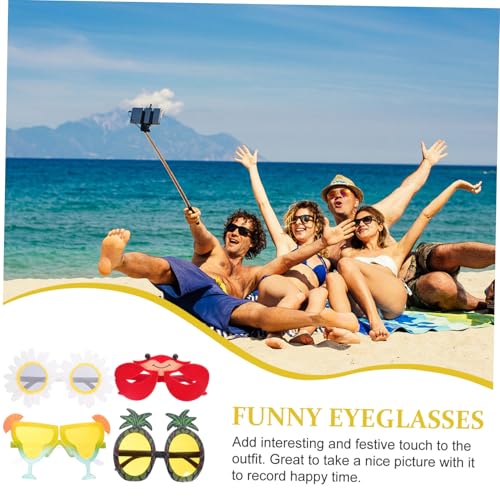 CAXUSD 4 Stück Hawaiian Partybrillen Lustige Luau Sonnenbrillen aus Abs Leicht Tragbar für Strand Foto Requisiten Tropical Pool Party Accessoires CAXUSD 4 Stück Hawaiian Partybrillen Lustige Luau Sonnenbrillen aus Abs Leicht Tragbar für Strand Foto Requisiten Tropical Pool Party Accessoires von CAXUSD