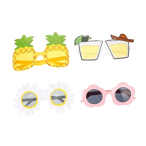 CAXUSD Sonnenbrillen 4 Stück Partybrille Neuartige Sonnenbrille Party-Foto-Requisiten Erwachsene Gläser Partygeschenke für Kinder Kostümzubehör Strand Partybedarf Bilderrahmen Plastik von CAXUSD