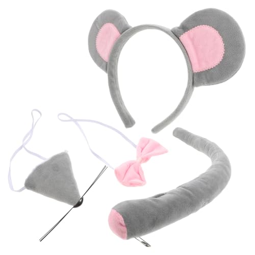CAXUSD 4 Teiliges Kostü Set Für Damen üßer Haarreifen Mit Mausohren Nase Fliege Und Für Fasching Karneval Und Cosplay Partys von CAXUSD