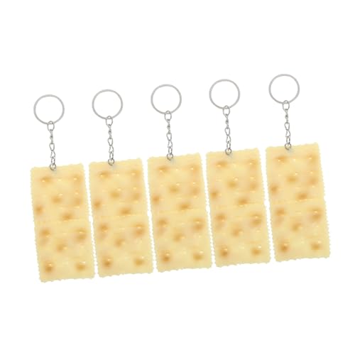 CAXUSD 5 Stück Anhänger Falsche Kekse Lebensmittel Zubehör Kekse witziges Keks Nachbildung künstliche Limonadencracker Tasche Schlüsselhalter Handtaschendekoration PVC von CAXUSD