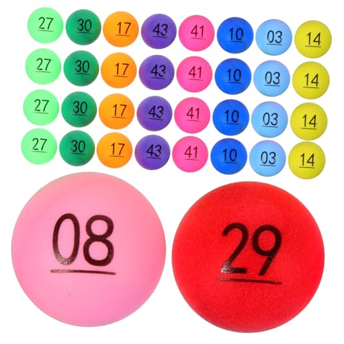 CAXUSD 50 Stück Digitaler zweifarbiger Lotterieball Light Bulb lichtkugeln Ball für die Lotterie Bingo-Buchstabenkugeln Bier Bälle rufen Nahtlose Plastikbälle Tischtennis von CAXUSD