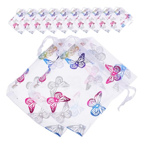 CAXUSD 50 Stück Netztasche Kleine Papiertüten Mini-beutelverschließer Transparente Organzabeutel Kleine Tasche Partytaschen Partytüten Für Papiertüten Mit Griffen Beutetaschen Garn von CAXUSD