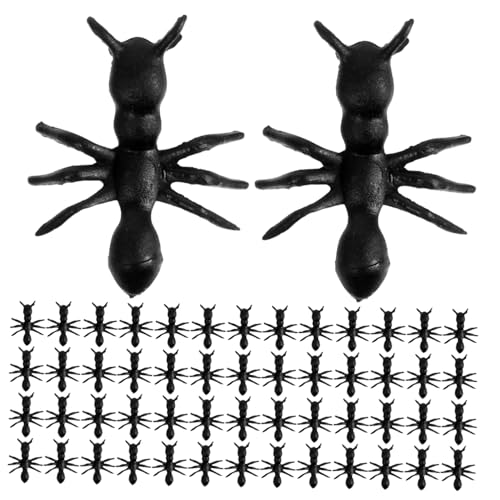 CAXUSD 500 Stück Simulation Insekten Gefälschtes Ameisenspielzeug Falsches Ameisendekor Realistisches Insektenspielzeug Realistische Plastikameisen PVC Schwarz von CAXUSD