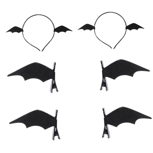 CAXUSD 6 Stück Fledermausflügel-haarspangen Halloween-haarnadeln Fledermaus-stirnbänder von CAXUSD