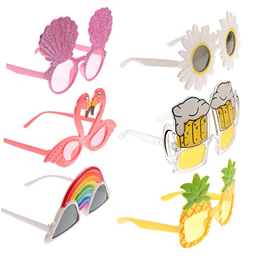 CAXUSD 6 Stück Lustige Hawaiianische Partybrillen Kreative Sonnenbrillen für Strand und Kostümpartys Verschiedene Designs für Foto Props und Unvergessliche CAXUSD 6 Stück Lustige Hawaiianische Partybrillen Kreative Sonnenbrillen für Strand und Kostümpartys Verschiedene Designs für Foto Props und Unvergessliche von CAXUSD
