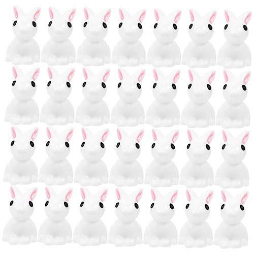CAXUSD 60St Mikro-Landschaftskaninchen Kaninchen-Fee-Skulptur Tiere aus Harz Kaninchen-Cupcake-Topper Spielzeug kleiner Hase Hasenfigur Miniatur Statue Zylinder schmücken Kleine Tiere von CAXUSD