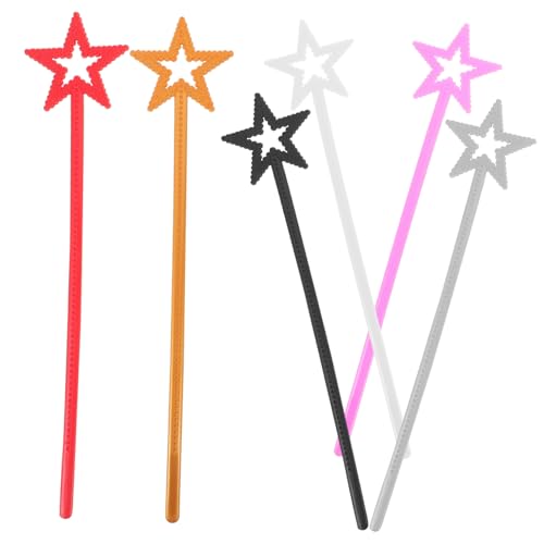 CAXUSD 6st Prinzessin Stock Strass-feenstäbe Feenkostüm-Requisiten Cosplay-zauberstäbe Sternenzauber Metallischer Zauberstab Glitzernde Feenstäbe Hexenstab Empfindlich Pp Sternenstab von CAXUSD