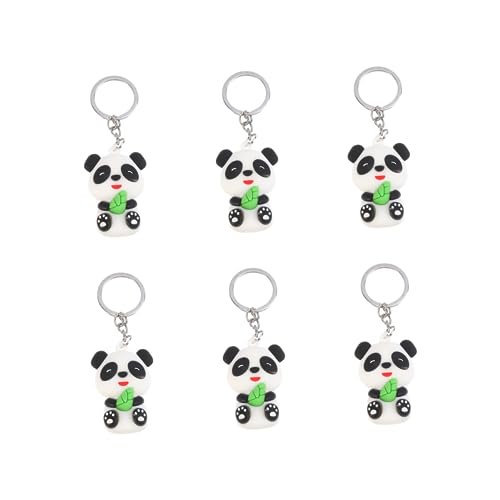 CAXUSD Panda-Schlüsselanhänger 6st Schlüsselanhänger Schlüsselringe Schlüsselbund Handtasche Cartoon-anhänger Kind Geschenk Dreidimensional Cartoon-Schlüsselanhänger von CAXUSD