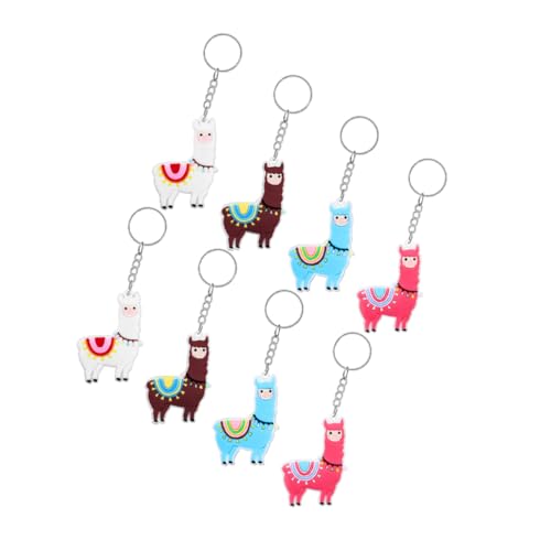 CAXUSD 8 Stück Süße Alpaka Schlüsselanhänger Cartoon Schlüsselbund Anhänger für Handtaschen Rucksäcke Mitgebsel für Kinderpartys und Braun von CAXUSD