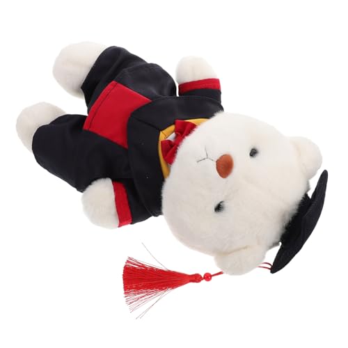 CAXUSD Abschlusssaison Bärenpuppe Abschluss Stofftier Kleiner Abschlussbär Plüsch-Abschlussbär- Mini-Abschlussbär-Ornament Doktorabschlussbär Abschlusstierplüsch PP Baumwolle rot von CAXUSD