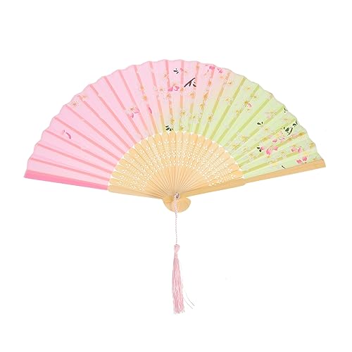 CAXUSD Chinesischer Fächer aus Seide Klassischer Faltbarer Handfächer mit Bambusgriff Dekorativer Vintage Faltfächer mit Quaste für Performance Hochzeit und Raumdekoration CAXUSD Chinesischer Fächer aus Seide Klassischer Faltbarer Handfächer mit Bambusgriff Dekorativer Vintage Faltfächer mit Quaste für Performance Hochzeit und Raumdekoration von CAXUSD