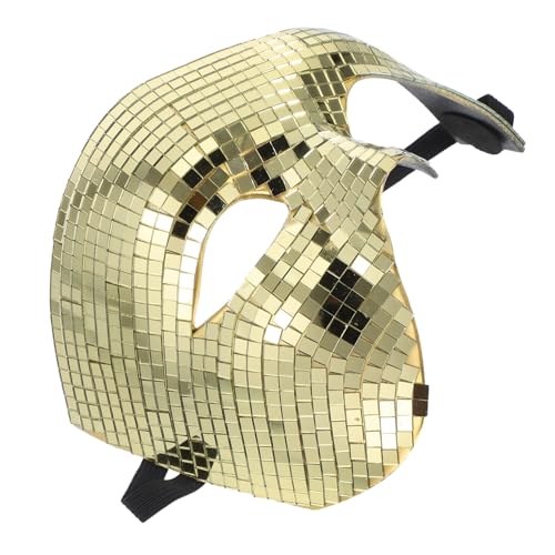CAXUSD Disco Maske Halbgesicht Spiegelglanz Masquerade Party Zubehör für Damen Herren Atmungsaktiv Komfortabel Glänzend für Halloween Karneval Geburtstag von CAXUSD