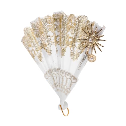 CAXUSD Eleganter Faltbarer Spitzen handfächer aus Langlebigem Zinklegierungsstoff Vielseitig für Hochzeit Tanz Teeparty und Sommerliche Handdekoration Geeignet CAXUSD Eleganter Faltbarer Spitzen handfächer aus Langlebigem Zinklegierungsstoff Vielseitig für Hochzeit Tanz Teeparty und Sommerliche Handdekoration Geeignet von CAXUSD
