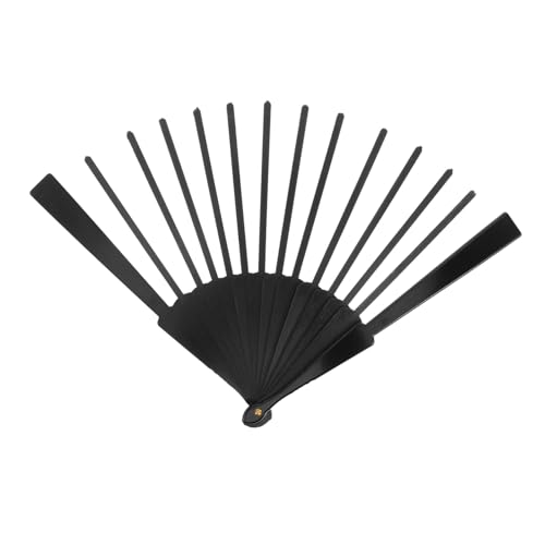 CAXUSD Faltbarer Fächerrahmen aus Robustem Material Japanischer und Chinesischer Fan Ribs Skeleton Portabler DIY Handfächer für Basteln Nähen und Wanddekoration Eleganter Schwarzer von CAXUSD