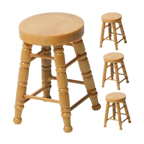 CAXUSD Miniaturhocker -Ornamente Mini-Hocker aus Holz Mini-Hocker- Ministuhl für Puppenhaus Modellbänke puppenhaus hoher hocker Holzhocker runder Hocker Beige CAXUSD Miniaturhocker -Ornamente Mini-Hocker aus Holz Mini-Hocker- Ministuhl für Puppenhaus Modellbänke puppenhaus hoher hocker Holzhocker runder Hocker Beige von CAXUSD
