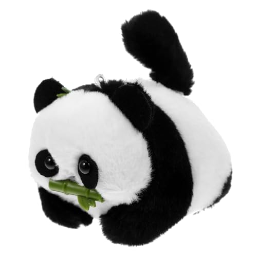 CAXUSD Plüsch Panda Schlüsselanhänger mit Schwanzwackeln Weiches Kuscheltier Anhänger Niedliches Auto und Taschen Dekoaccessoire Langlebiger Baumwollfüllung Modisches für Frauen von CAXUSD