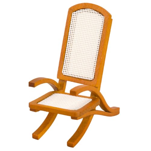 CAXUSD Rattanstuhl Aus Massivholz Puppenhaus-Sessel Mini-bankstühle Puppenhaus-sonnenstuhl Winziger Esszimmerstuhl Sonnenstuhl-Spielzeug Miniatur-Lounge Individuell Anhänger Sofa von CAXUSD